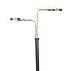Sarantino LED Metal Floor Lamp with 2 Lights in Brushed Gold and Black Finish - Image 2