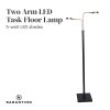 Sarantino LED Metal Floor Lamp with 2 Lights in Brushed Gold and Black Finish - Image 4