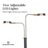 Sarantino LED Metal Floor Lamp with 2 Lights in Brushed Gold and Black Finish - Image 5