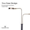 Sarantino LED Metal Floor Lamp with 2 Lights in Brushed Gold and Black Finish - Image 8
