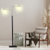 Sarantino LED Metal Floor Lamp with 2 Lights in Brushed Gold and Black Finish - Image 10