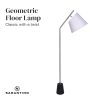 Sarantino Metal Floor Lamp Nickel Finish with Black Marble Base - Image 4