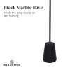 Sarantino Metal Floor Lamp Nickel Finish with Black Marble Base - Image 5