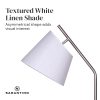 Sarantino Metal Floor Lamp Nickel Finish with Black Marble Base - Image 6
