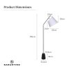 Sarantino Metal Floor Lamp Nickel Finish with Black Marble Base - Image 8