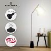 Sarantino Metal Floor Lamp Nickel Finish with Black Marble Base - Image 9