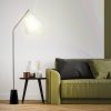 Sarantino Metal Floor Lamp Nickel Finish with Black Marble Base - Image 10
