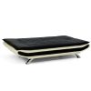 Sarantino Bronx Sofa Bed Faux Leather Lounge Couch Futon Furniture Adjustable Suite Black - Image 2