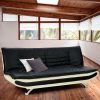 Sarantino Bronx Sofa Bed Faux Leather Lounge Couch Futon Furniture Adjustable Suite Black - Image 3