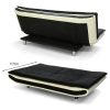 Sarantino Bronx Sofa Bed Faux Leather Lounge Couch Futon Furniture Adjustable Suite Black - Image 4