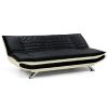 Sarantino Bronx Sofa Bed Faux Leather Lounge Couch Futon Furniture Adjustable Suite Black - Image 5