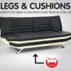 Sarantino Bronx Sofa Bed Faux Leather Lounge Couch Futon Furniture Adjustable Suite Black - Image 7