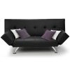 Sarantino Brooklyn Sofa Bed Faux Leather Lounge Couch Futon Furniture Adjustable Suite Bk - Image 2