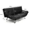 Sarantino Brooklyn Sofa Bed Faux Leather Lounge Couch Futon Furniture Adjustable Suite Bk - Image 4