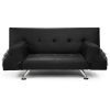 Sarantino Brooklyn Sofa Bed Faux Leather Lounge Couch Futon Furniture Adjustable Suite Bk - Image 5