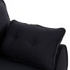 Sarantino 3 Seater Modular Linen Fabric Sofa Bed Couch Futon Suite - Black - Image 5