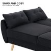 Sarantino 3 Seater Modular Linen Fabric Sofa Bed Couch Futon Suite - Black - Image 10
