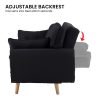 Sarantino 3 Seater Modular Linen Fabric Sofa Bed Couch Futon Suite - Black - Image 11