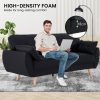 Sarantino 3 Seater Modular Linen Fabric Sofa Bed Couch Futon Suite - Black - Image 12