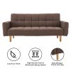 Sarantino 3-Seater Fabric Sofa Bed Futon - Brown - Image 2