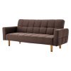 Sarantino 3-Seater Fabric Sofa Bed Futon - Brown - Image 5