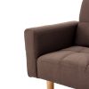 Sarantino 3-Seater Fabric Sofa Bed Futon - Brown - Image 11