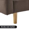 Sarantino 3-Seater Fabric Sofa Bed Futon - Brown - Image 12