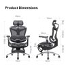 SIHOO A3 Doro C300 Ergonomics Executive Office Chair with Footrest Black - Image 5
