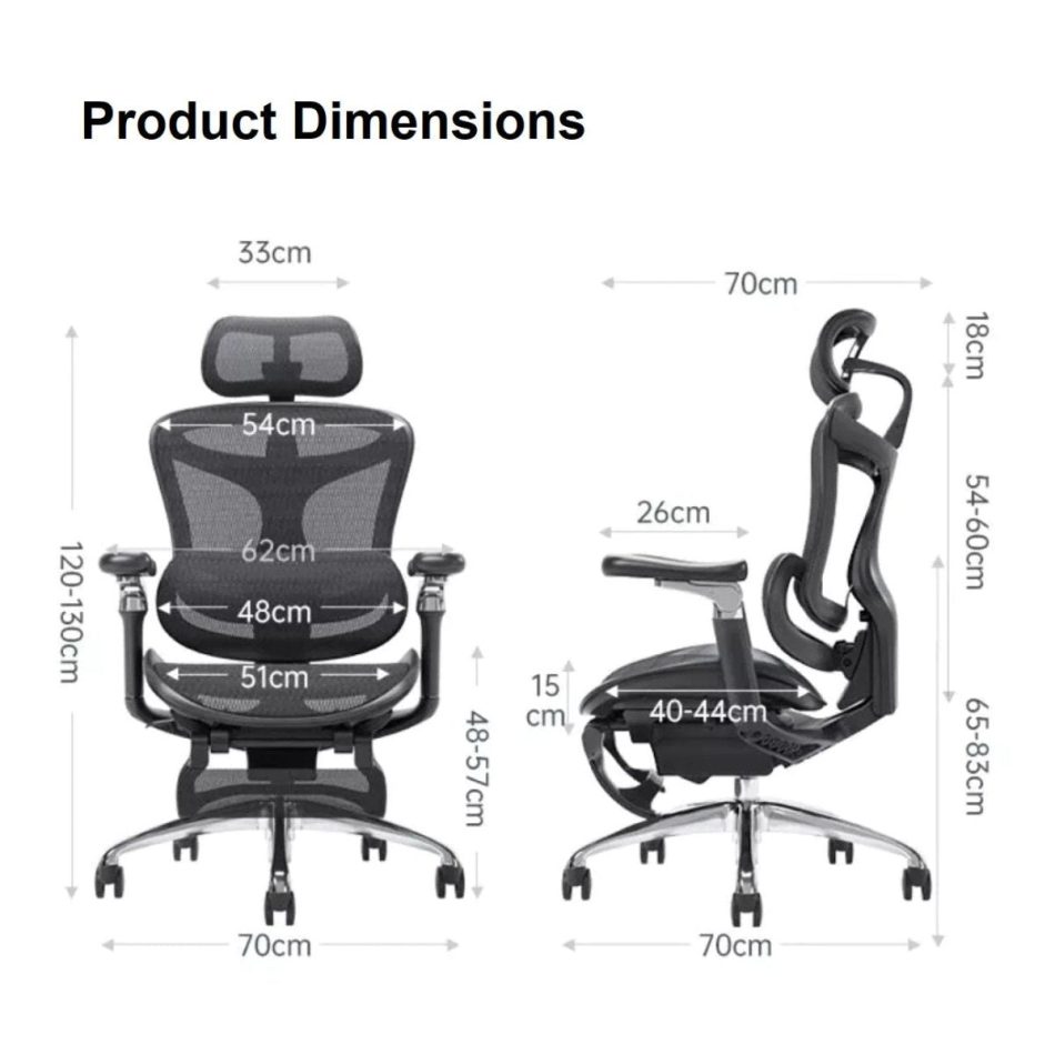 SIHOO A3 Doro C300 Ergonomics Executive Office Chair with Footrest Black - Image 5