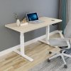 140cm Standing Desk Height Adjustable Sit Stand Motorised Grey Single Motor Frame Maple Top - Image 4