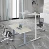 160cm Standing Desk Height Adjustable Sit Stand Motorised Grey Single Motor Frame Black Top - Image 2