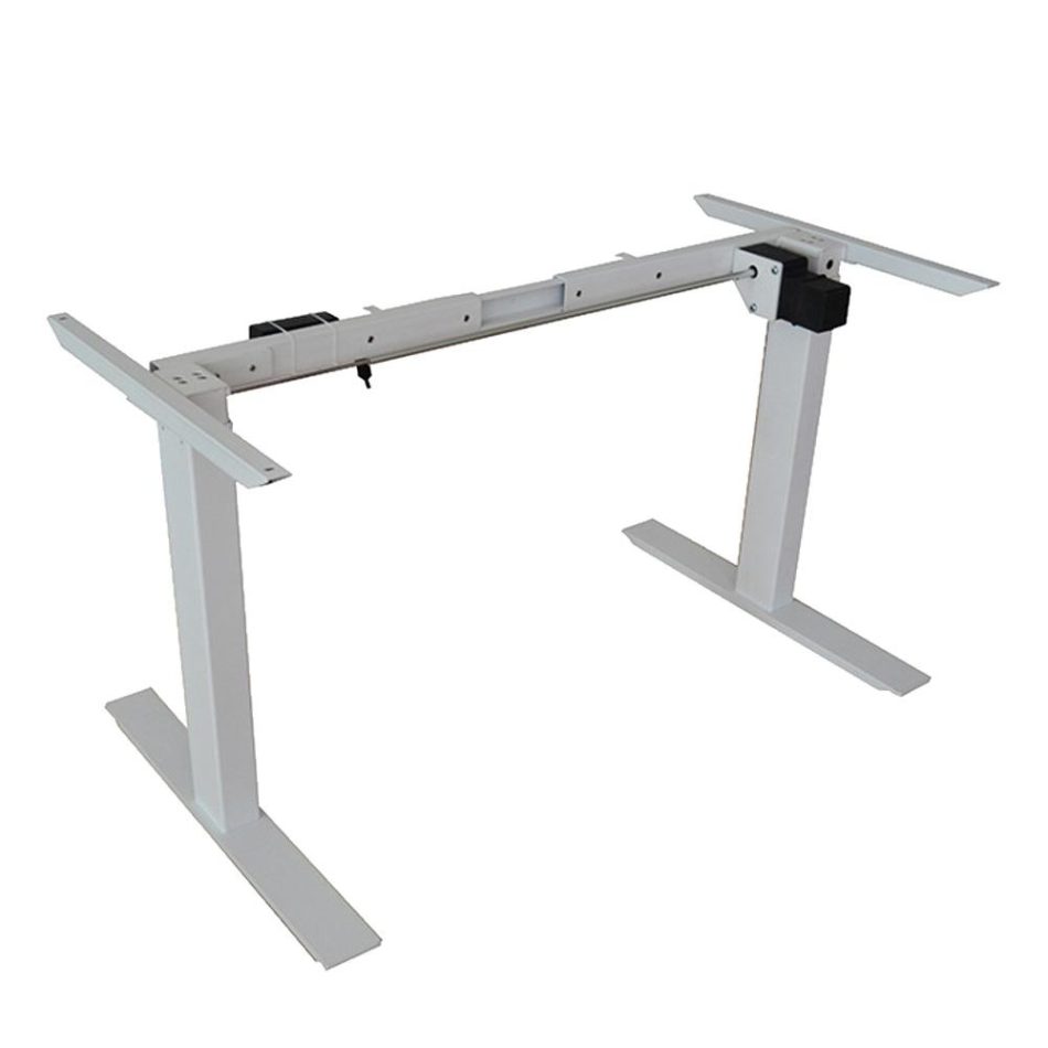 120cm Standing Desk Height Adjustable Sit White Stand Motorised White Single Motor Frame Black Top - Image 20