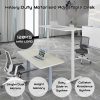 140cm Standing Desk Height Adjustable Sit Stand Motorised White Single Motor Frame Black Top - Image 2