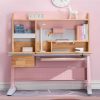 Solid Rubber Wood Height Adjustable Children Kids Ergonomic Pink Study Desk Chair 120cm AU - Image 3