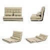 Lounge Couch Sofa Bed Double Seat Leather GEMINI BEIGE - Image 4