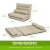 Lounge Couch Sofa Bed Double Seat Leather GEMINI BEIGE - Image 12