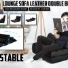 Lounge Couch Sofa Bed Double Seat Leather GEMINI BLACK - Image 2