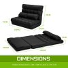 Lounge Couch Sofa Bed Double Seat Leather GEMINI BLACK - Image 12