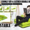 Lounge Couch Sofa Bed Double Seat Leather GEMINI GREEN - Image 2