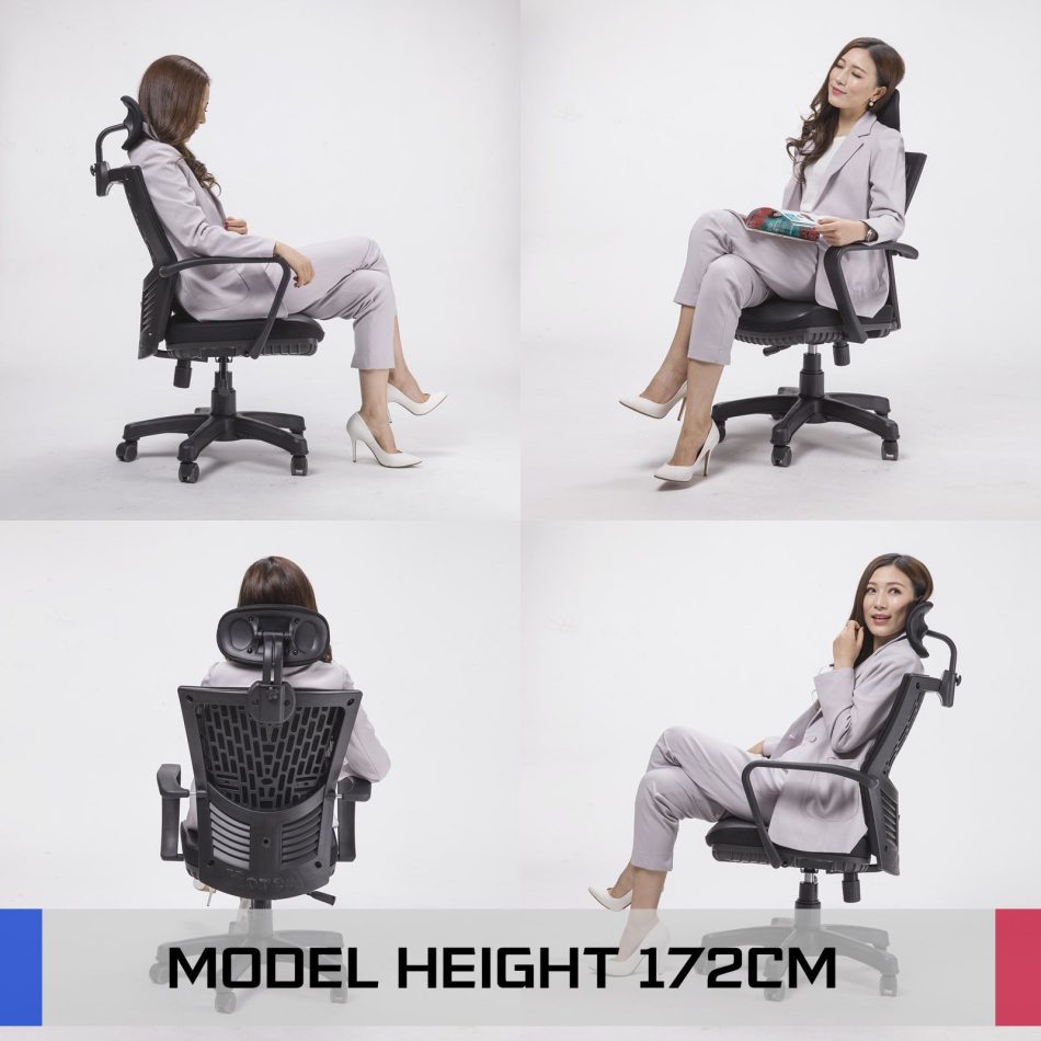 Ergonomic Korean Office Chair CHILL BLACK - Image 4