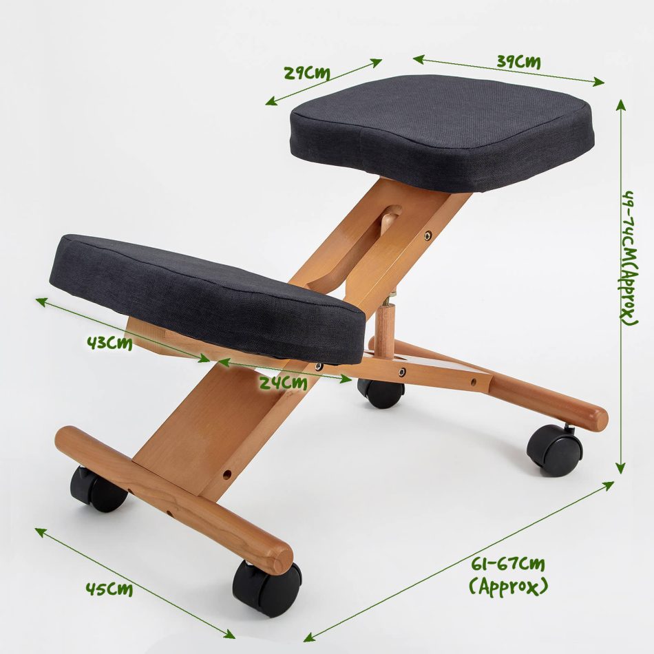 Ergonomic Adjustable Kneeling Chair BLACK - Image 9