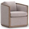 Moonlight Pine Fabric Club Armchair Executive Sofa Tub Chair - Steel - Image 3