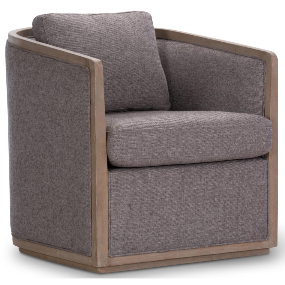 Moonlight Pine Fabric Club Armchair Executive Sofa Tub Chair - Grey - Image 2