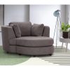 Sunshine Single Sofa Love Chair Fabric Swivel Armchair Ottoman Set - Grey - Image 2