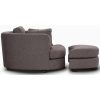 Sunshine Single Sofa Love Chair Fabric Swivel Armchair Ottoman Set - Grey - Image 5