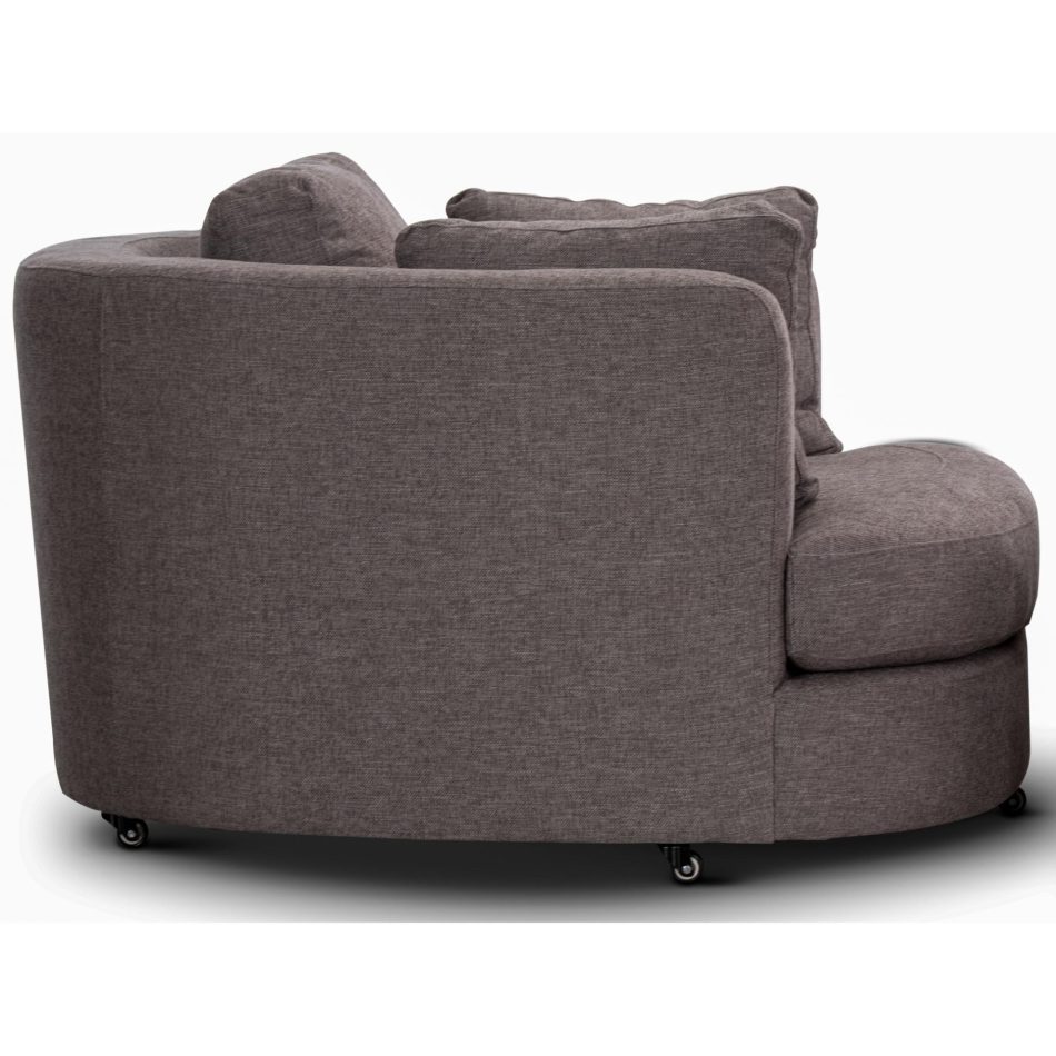 Sunshine Single Sofa Love Chair Fabric Swivel Armchair - Grey - Image 4