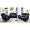 Bella 3+1+1 Seater Electric Recliner Genuine Leather Upholstered Lounge - Black - Image 2