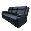 Bella 3+1+1 Seater Electric Recliner Genuine Leather Upholstered Lounge - Black - Image 5