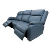 Bella 3+1+1 Seater Electric Recliner Genuine Leather Upholstered Lounge - Blue - Image 6