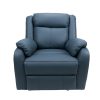 Bella 3+1+1 Seater Electric Recliner Genuine Leather Upholstered Lounge - Blue - Image 7